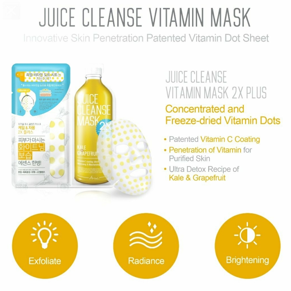 Ariul Juice Cleanse 2X Plus Face Masks, Set of Two